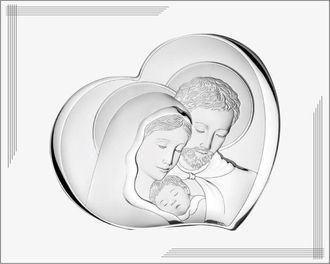 OEM Cuadro Moderno Plateado De La Sagrada Familia Sobre Tabla Blanca 25x20 Tama&ntilde;o: 25x20cm Sku: Vl878bi