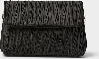Simons Womens Pleated satin evening bag
