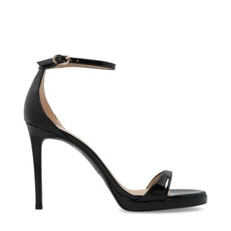 Stuart Weitzman Schoenen, Dames, Zwart, 37 1/2 EU, Leer, Nudist Platform