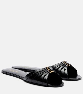 Saint Laurent Cassandre leather slides