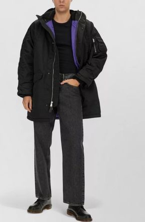 Alpha Industries long bomber jacket