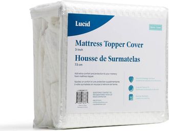 None LUCID Fodera per Topper, morbido e traspirante, antiscivolo, lavabile in lavatrice, Topper non incluso, 90 x 190 cm, 10 cm