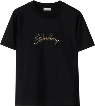 Burberry T-shirts - Dames - T-shirts - Zwart - M - Katoen - Tops