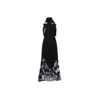 Lanvin Maxi jurk met halter hals en bloemenprint - Dames - Jurken - Zwart - Maat: XS