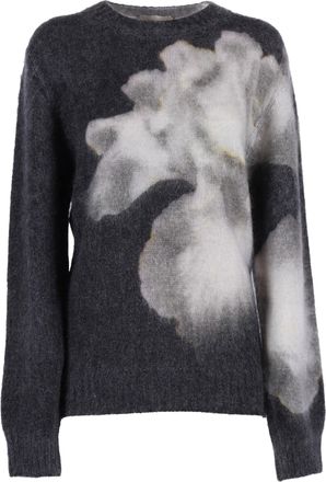Alberta Ferretti Abstract Floral Pattern Knit Sweater