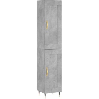 vidaXL Vidaxl - Aparador De Madera Contrachapada Gris Hormig&oacute;n 34,5x34x180 Cm