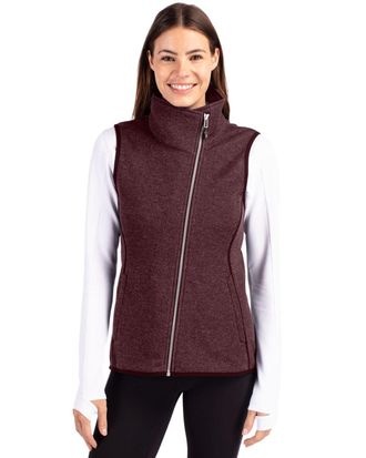 Cutter & Buck Mainsail Sweater-Knit Womens Full Zip Vest