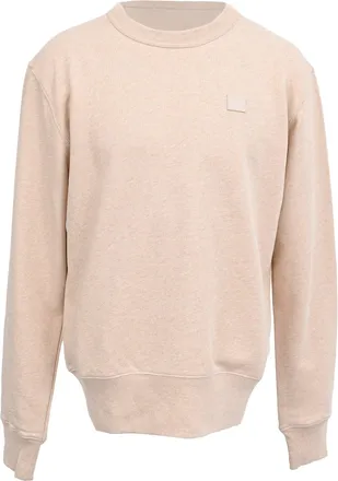 Acne Studios Fairview Face Sweatshirt in Beige Cotton