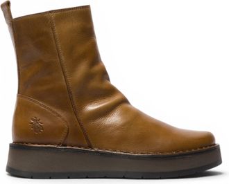 FLY London Fly London Womens Tan Leather Zip Up Platform Ankle Boots - RENO053FLY