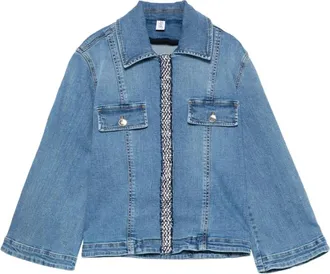 Liu Jo Jassen, Dames, Blauw, S, Denim, Modern Denim Jas met Boucl&eacute; Detail