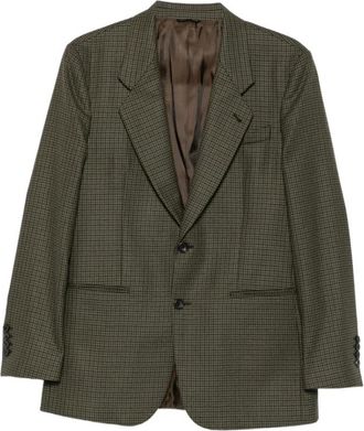 Reveres 1949 Blazer met visgraatpatroon en enkele rij knopen - Heren - Blazers - Groen - XL - Polyester - Jassen