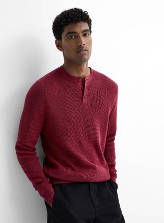 Le 31 Mens Waffle-knit Henley Shirt sweater