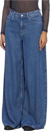 Moss Copenhagen Rue Wijde Broek - Dames - Loose Fit Jeans - Blauw - S - Denim - Jeans