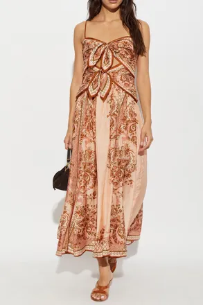Zimmermann Silk Off-shoulder Dress, Womens, Beige