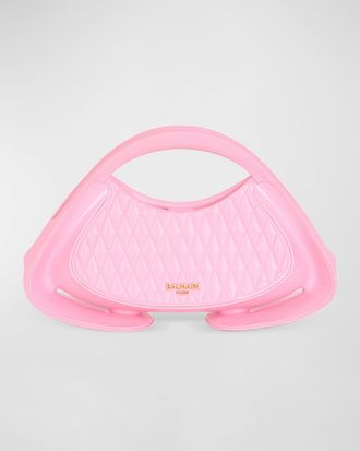 Balmain Jolie Madame Medium Top-Handle Bag in Quilted Polyurethane