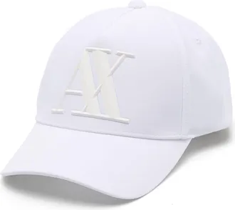A|X Armani Exchange monogram-plaque cap - men - Polyester - One Size - White