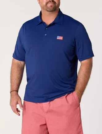 Vineyard Vines Big & Tall Golf Sankaty Polo Shirt in Blue Depth Flag at Nordstrom, Size Xxx-Large
