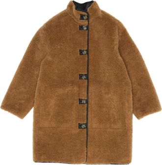 Bimba & Lola Jas van imitatiebont met knopen - Bruin