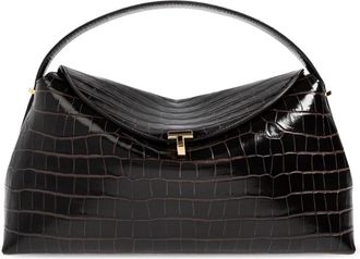 Toteme T-Lock Handtas - Dames - Handtassen - Bruin - ONE Size - Leer - Tassen