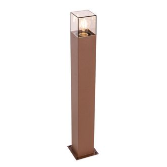 QAZQA Industrial L&aacute;mpara De Pie De Exterior Inteligente Marr&oacute;n &Oacute;xido 70 Cm Con Wifi P45 - Denmark Aluminio /pl&aacute;stico Alargada Adecuado Para Led Max. 1 X 4.5