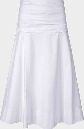 Staud Sol Ruched Midi Skirt