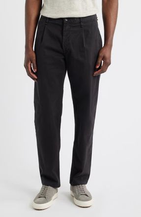 Rag & Bone Evan Trim Fit Pleated Stretch Cotton Chinos in Black at Nordstrom, Size 30
