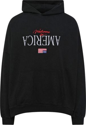 Willy Chavarria Katoenen sweatshirt met borduursel aan de voorkant - Heren - Hoodies - Zwart - M - Katoen - Hoodies & sweatvesten