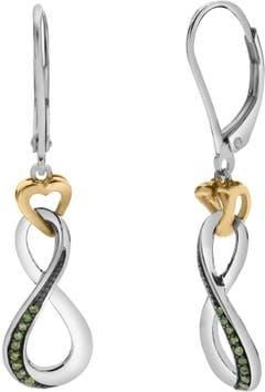 LuvMyJewelry Serelith Sterling Silver 0.08 Ct Diamond Two-Tone Infinity Dangle Earrings in Two-Tone Yellow&white Silver at Nordstrom
