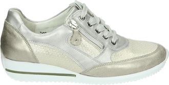 Waldl&auml;ufer Sportieve Lage Damesschoenen Metallic - Dames - Sneakers - Beige - 38 1/2 EU - Leer - Schoenen