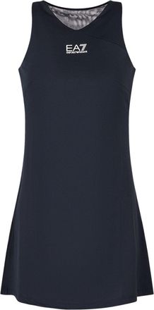 Emporio Armani logo-print sleeveless minidress - women - Spandex/Elastane/Polyester - S - Blue