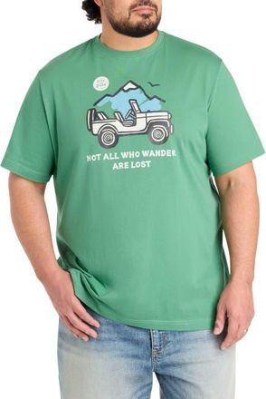 Life is good Big & Tall Not All Who Wander Are Lost Graphic T-Shirt in Green at Nordstrom, Size Xxx-Large