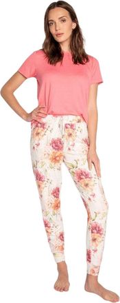 PJ Salvage Dames/Dames Jersey Bloemen Pyjamabroek (Beige)