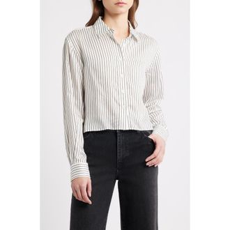 Frame Denim The Charles Button-Up Shirt in Cream/Navy at Nordstrom, Size X-Large