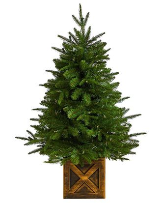 Nearly Natural 3Ft. Finland Fir Artificial Christmas Tree In Decorative Planter