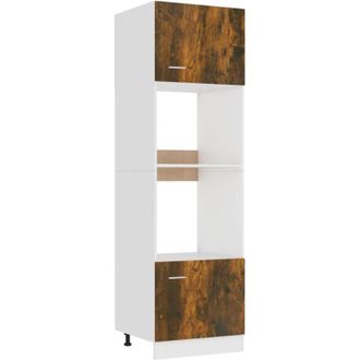 vidaXL Vidaxl - Microwave Cabinet Lyon Smoked Oak 60x57x207 cm Engineered Wood