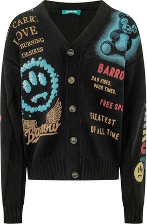 Barrow Cardigan a V - - Knitwear - Uomo - Nero - M