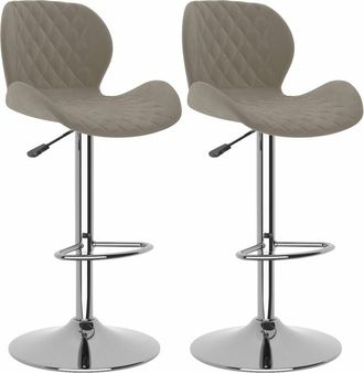 vidaXL Vidaxl - Taburetes de cocina 2 unidades terciopelo gris claro