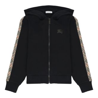 Burberry Kids Black Hooded Sweatshirt - male - Burberry - Kids Sweatshirts - Black - 10 Y - Kids