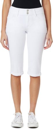 Wallflower Jeans Womens Luscious Curvy 17 Capri Mid-Rise Insta Stretch Juniors (Standard and Plus) Jeans, White, 13