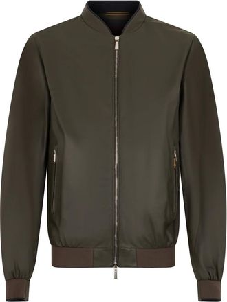 Moorer Leather Jackets, male, Brown, Size: M Modern Leather Bomber Jacket