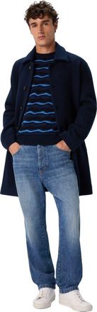 Missoni Double Knit Coat With Zigzag Pattern in Blue at Nordstrom, Size 54 It