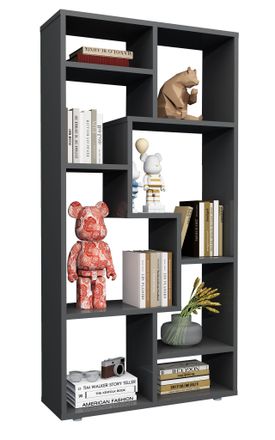 ebuy24 Ebuy24 - Vcm Estanter&iacute;a De Madera Estante De Medios Estante Separador De Trastero Decoraci&oacute;n Estante Lanisa M (antracita)