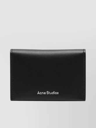 Acne Studios leather logo flap compact folded wallet