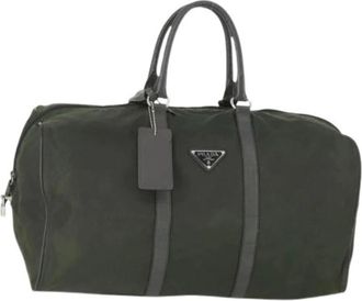 Prada Pre-owned Weekend Bags, female, Green, Size: ONE SIZE Pre-owned Nylon Weekend Bag