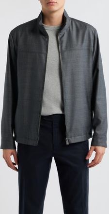 Canali Reversible Water Repellent Wool Jacket in Charcoal at Nordstrom, Size 38 Us
