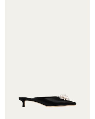 Jimmy Choo London 35mm Ines Pearly Satin Mules