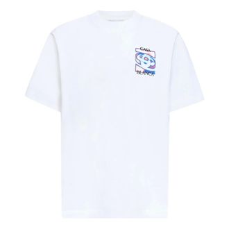 Casablanca T-Shirts, male, White, Size: M Cotton T-Shirt