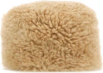 Toteme Womens Shearling Winter Hat Beige