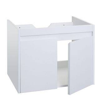 Hhg Nunca Usado] Mueble Bajo Lavabo Hhg 632, Mueble Bajo Lavabo, Mvg Melamina 2 Puertas 48x59x46cm, Blanco