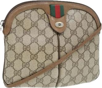 Gucci Pre-owned Cross Body Bags, female, Beige, Size: ONE SIZE Pre-owned Vintage GG Canvas Shoulder Bag